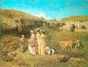 Courbet, Gustave The Young Ladies of the Village china oil painting artist